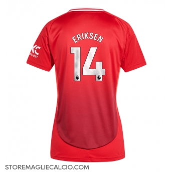 Manchester United Christian Eriksen #14 Maglia Gara Casa Repliche 2024-25 Donna